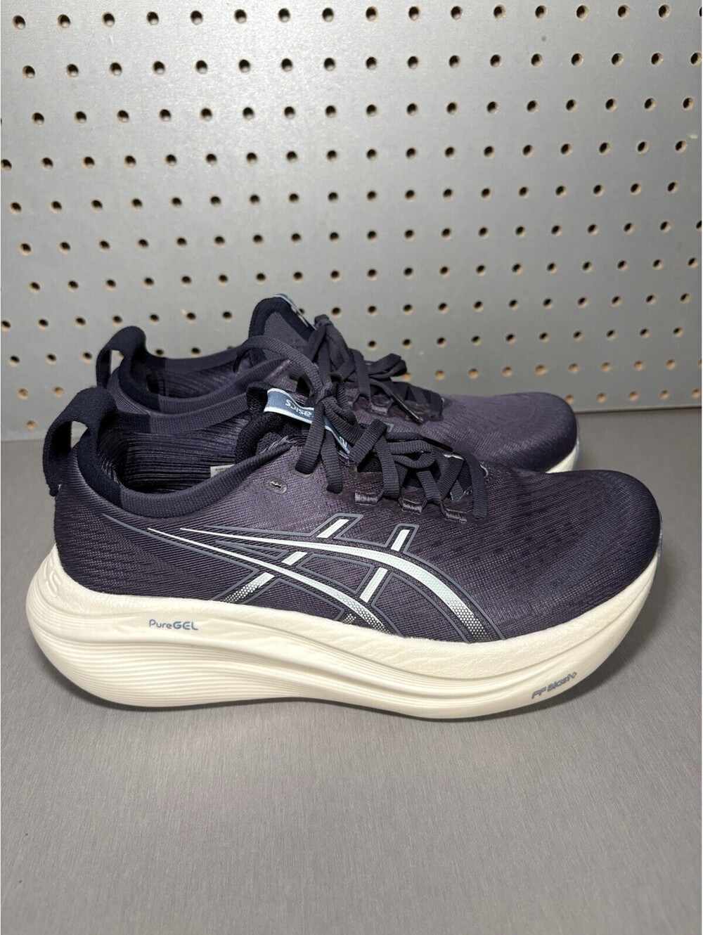 Asics Gel-Nimbus 27 Womens Size 8 Running Shoes Navy Blue White Sneakers